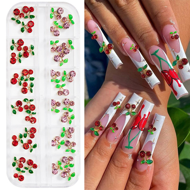 Nail Art Rhinestone Cherry, Crystal Rhinestone Cherry